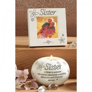 Said With Sentiment Sister Frame & Tea Light Scented Candle Set