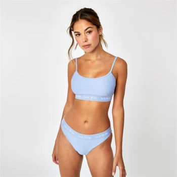 Jack Wills Eco Classic Taped Scoop Bikini Top - Soft Blue