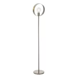 Floor Lamp Light - Brushed Nickel Plate - 40W E27 - Complete Standing Lamp