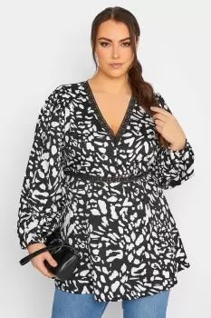 Animal Print Lace Blouse