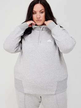 adidas Studio Yoga Hoodie (Plus Size) - Medium Grey Heather, Size 1X, Women