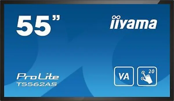 iiyama T5562AS-B1 Signage Display Interactive flat panel 138.7cm (54.6") VA 500 cd/m 4K Ultra HD Black Touch Screen Built-in processor Android 8.0 24/