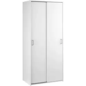 Space Wardrobe with 2 Sliding Doors in White