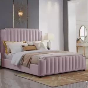 Envisage Trade - Klara Upholstered Beds - Plush Velvet, Super King Size Frame, Pink - Pink