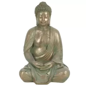 Verdigris Effect Small Sitting Garden Buddha