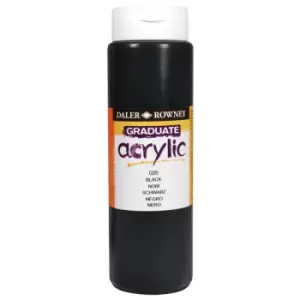 Daler Rowney 123500026 Graduate Acrylic Paint 500ml Black