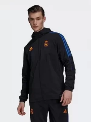 adidas Real Madrid Tiro Presentation Track Top, Black, Size L, Men