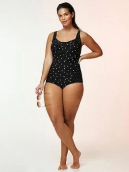 Evans Spot Tankini Top - Black/White