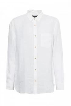 Mens French Connection Linen Chambray Shirt White