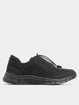 Yours Titania Gem Trainer - Black, Size Eee, Women