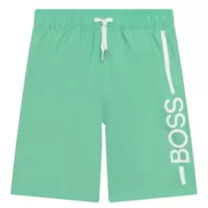 Boss Logo Swim Shorts - Green