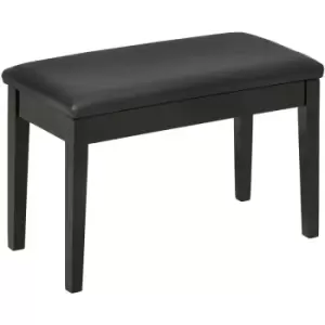 Homcom - Classic Piano Bench Stool, pu Leather Padded Keyboard Seat Black - Black