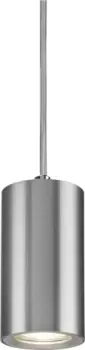 KnightsBridge Dasan Single Short Fixed Round Pendant Brushed Chrome