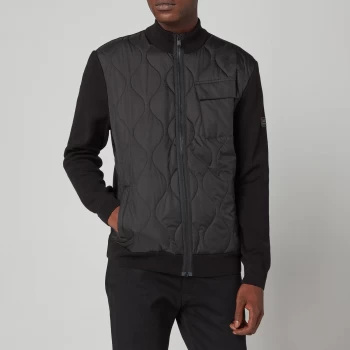 Barbour International Mens Slipstream Quilt Knit Jacket - Black - XL