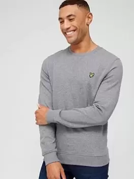 Lyle & Scott Lyle & Scott Crew Neck Sweatshirt - Mid Grey Marl, Mid Grey Marl, Size L, Men