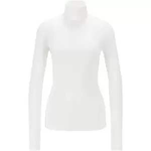 Boss Esthar Roll Neck Top - White