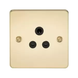 Flat Plate 5A unswitched socket - polished brass with Black insert - Knightsbridge