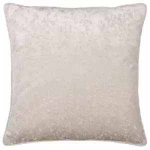 Ripple Plush Velvet Cushion Ivory, Ivory / 50 x 50cm / Polyester Filled