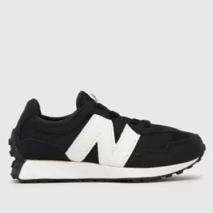 New Balance Black & white 327 Junior Trainers