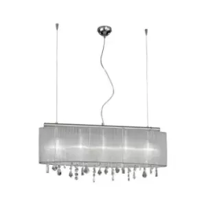 Kolarz PARALUME - Designer Crystal Fabric Straight Pendant Light Polished Chrome, 5x G9