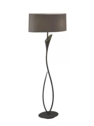 Lua Floor Lamp 2 Light E27, Ash Grey with Ash Grey Shade