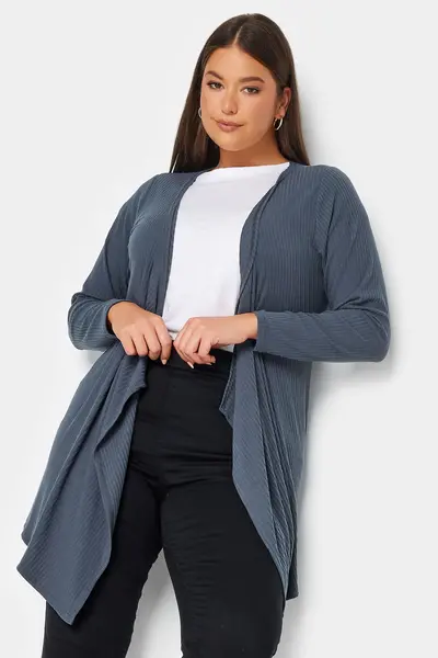 Yours Waterfall Cardigan Grey