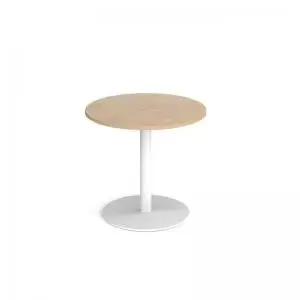 Monza circular dining table with flat round white base 800mm - kendal