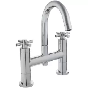 Tec Crosshead Bath Filler Tap Pillar Mounted - Chrome - Hudson Reed