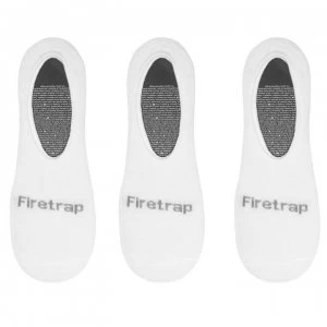 Firetrap Invisible 3 Pack Socks Mens - White