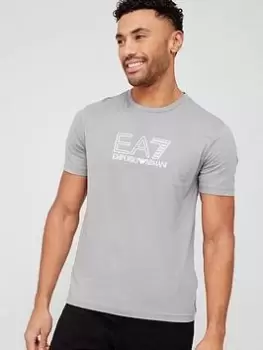 EA7 Emporio Armani Visibility Logo T-Shirt - Shark Grey, Shark Grey, Size 2XL, Men