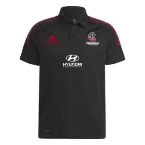 adidas Crusaders Rugby Polo Shirt Mens - Black