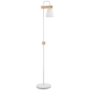 Enrico Task Floor Lamp With Fabric Shade, White, 1x E27