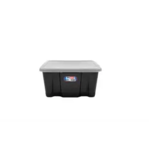 Storage Box And Lid (24L) (Black/Clear) - Black/Clear - Premier