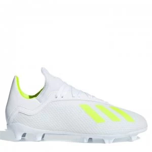 adidas X 18.3 Childrens FG Football Boots - White/SolYellow