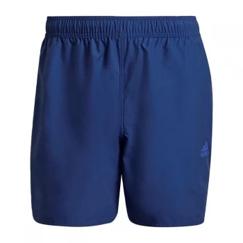 adidas Short-Length Colorblock 3-Stripes Swim Shorts Mens - Victory Blue / Sonic Ink