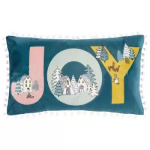 Snowy Village Joy Christmas Cushion