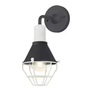 Luminosa Lighting - Wall Lamp, 1 Light E27, IP65, Anthracite, Matt White