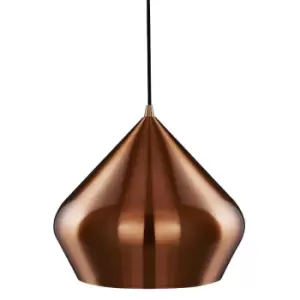 Vibrant 1 Light Dome Ceiling Pendant Copper, E27