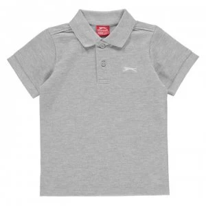 Slazenger Plain Polo Shirt Infant Boys - Grey Marl