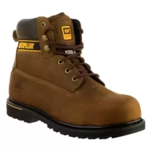 Caterpillar Mens Boots Holton Steel Toe S3 HRO SRC Work Boot Brown