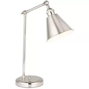 Merano Brescia Task Table Lamp, Bright Nickel Plate