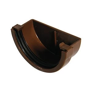 FloPlast REM1BR Miniflo Gutter External Stopend - Brown