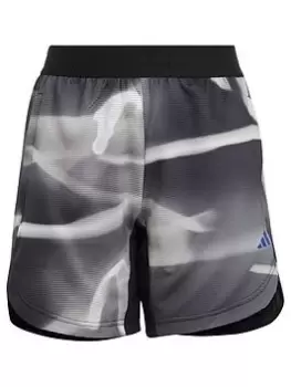 adidas Hiit Heat.rdy Knit Shorts - Grey/Black, Grey/Black, Size 9-10 Years