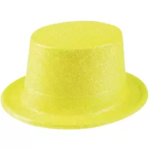 Glitter Hat Fancy Dress (Neon Yellow)