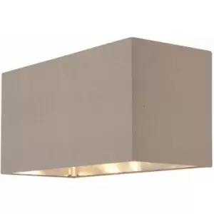 Loops - medium Straight Sided Rectangular Lamp Shade Grey Silk & Nickel Light Cover