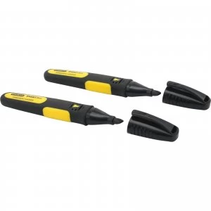 Stanley Black Chisel Tip Marker Pens Pack of 2