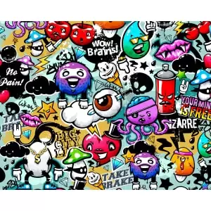 Origin Murals Graffiti Monster Multi Wall Mural - 3.5m x 2.8m