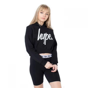 Hype Script Kids Crop Hoodie - Black