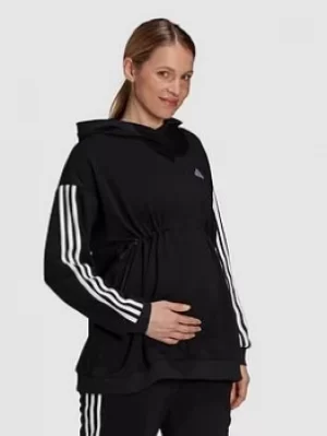 adidas Essentials Maternity Hoodie, Black/White, Size L, Women