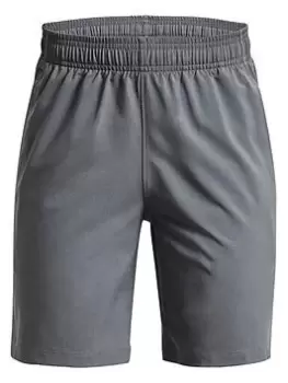 Under Armour Youth Woven Graphic Shorts - Grey/Black, Grey/Black, Size M=9-10 Years